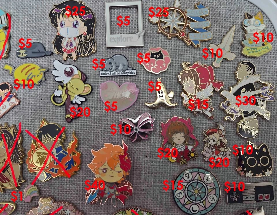 Enamel Pins (anime/video games/generic)