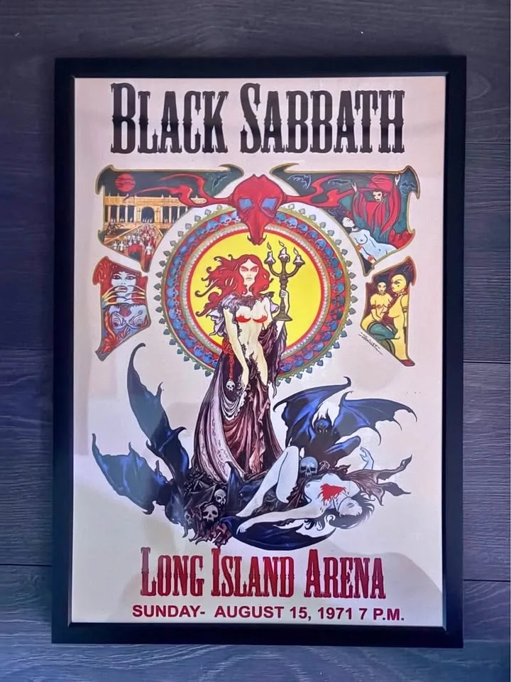 Black Sabbath framed wall art 13x19”