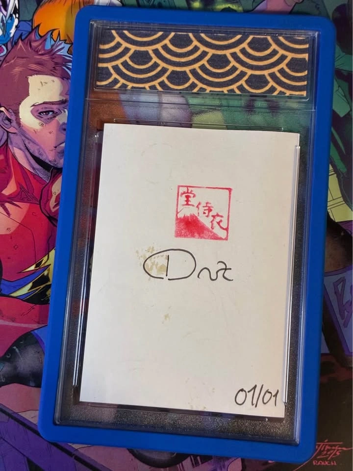 Original 1/1 Ink Sketch Lapras Signed Hand Painted Drawzee Pokem - photo 2