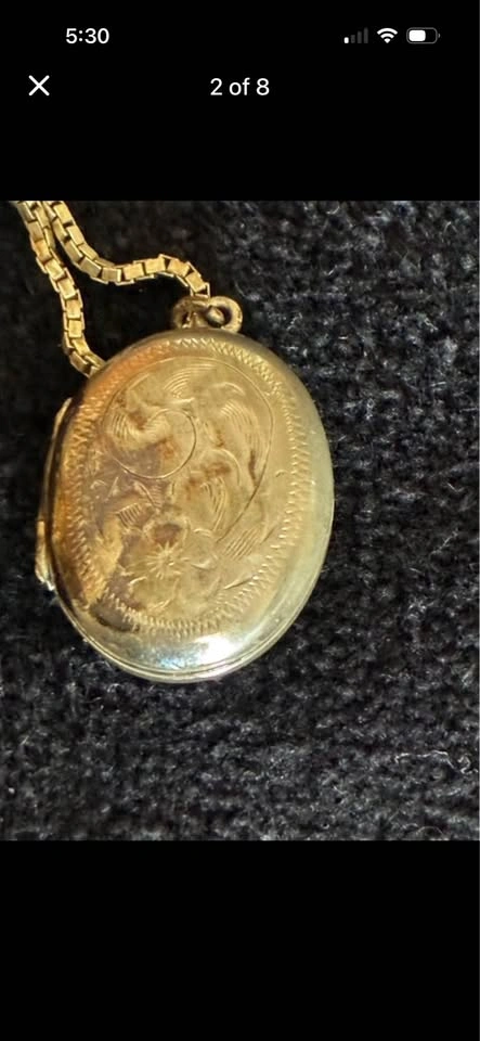 Vintage Mid-Century Sterling Silver Locket & Italian Chain - photo 2