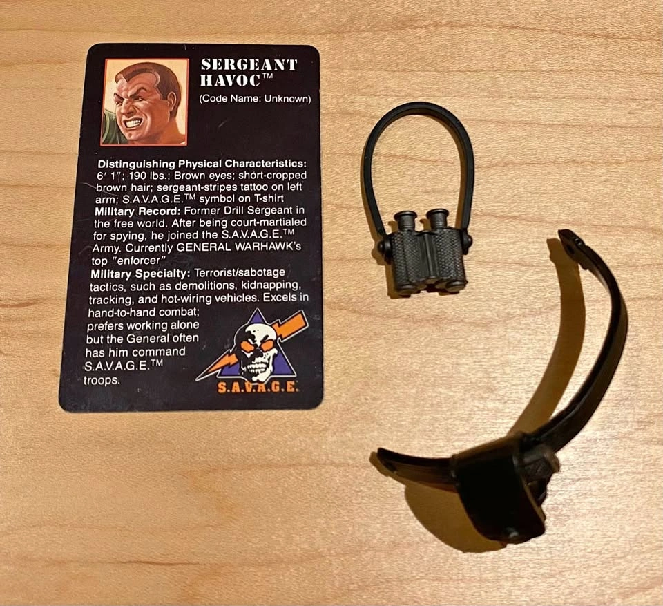 Vintage Coleco Rambo Sergeant Havoc File Card and Accessories