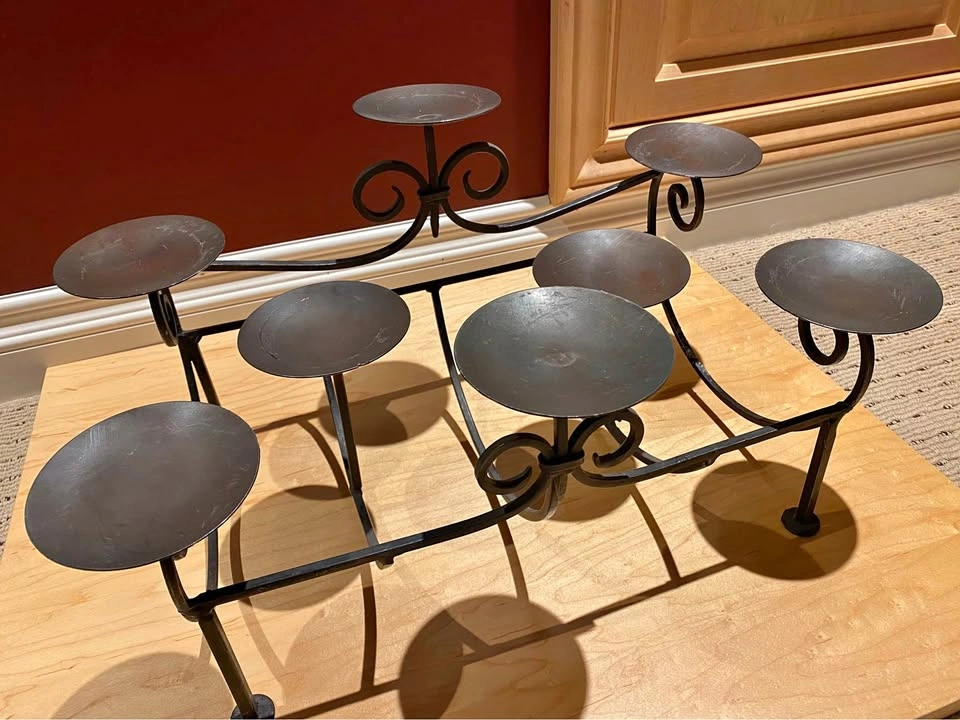 Wrought Iron Multi-Tier Candle Holder | 18 inches x 9 inches