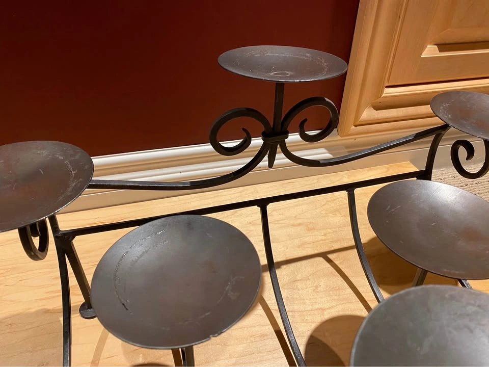 Wrought Iron Multi-Tier Candle Holder | 18 inches x 9 inches - photo 2