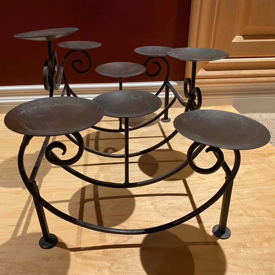 Wrought Iron Multi-Tier Candle Holder | 18 inches x 9 inches - photo 4