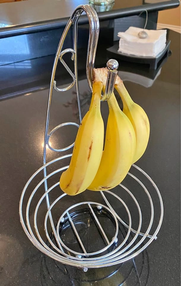 Chrome Fruit Basket with Banana Hanger