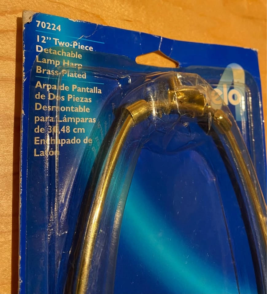 Angelo 70224 12" Two-Piece Detachable Brass-Plated Lamp Harp - photo 3
