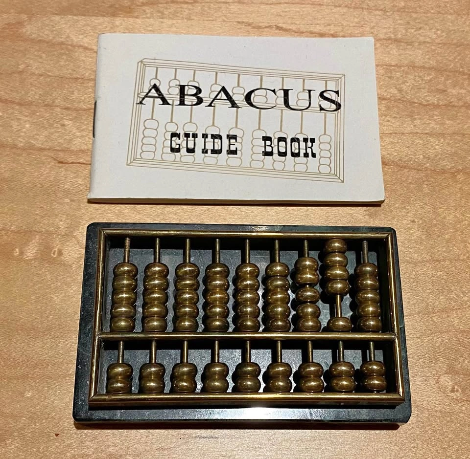 Vintage Brass MINI Abacus with Guide Book