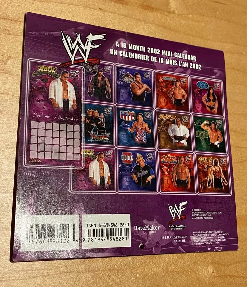 Vintage MINI 2002 WWF 16-Month Mini Calendar - photo 2