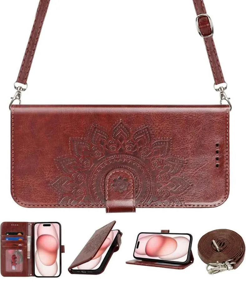 Iphone 15 Lro Mandala Leather Crossbody Phone Wallet Case image indicator(2)