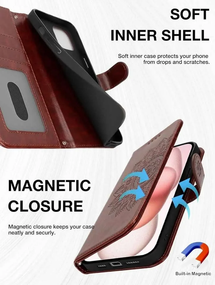 Iphone 15 Lro Mandala Leather Crossbody Phone Wallet Case image indicator(3)