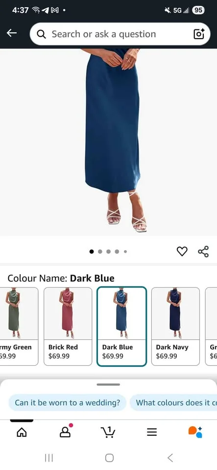 Brand New Size L – Pretty Garden Royal Blue Dress 🌙 image indicator(4)