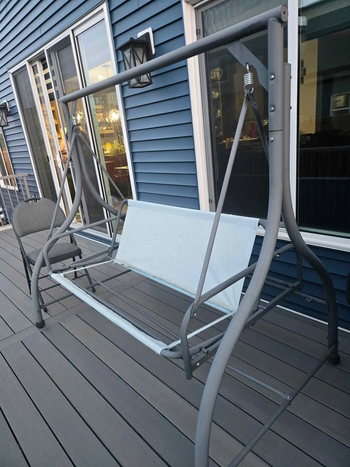 Light Blue Outdoor Patio Chair Cushions and Frame - photo 2