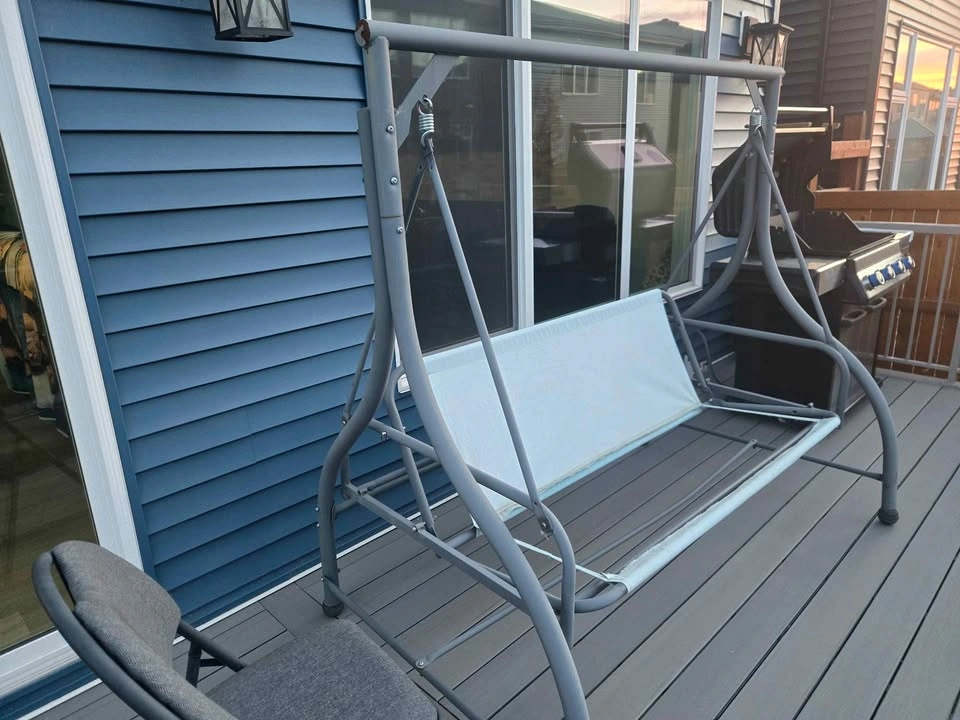 Light Blue Outdoor Patio Chair Cushions and Frame - photo 4