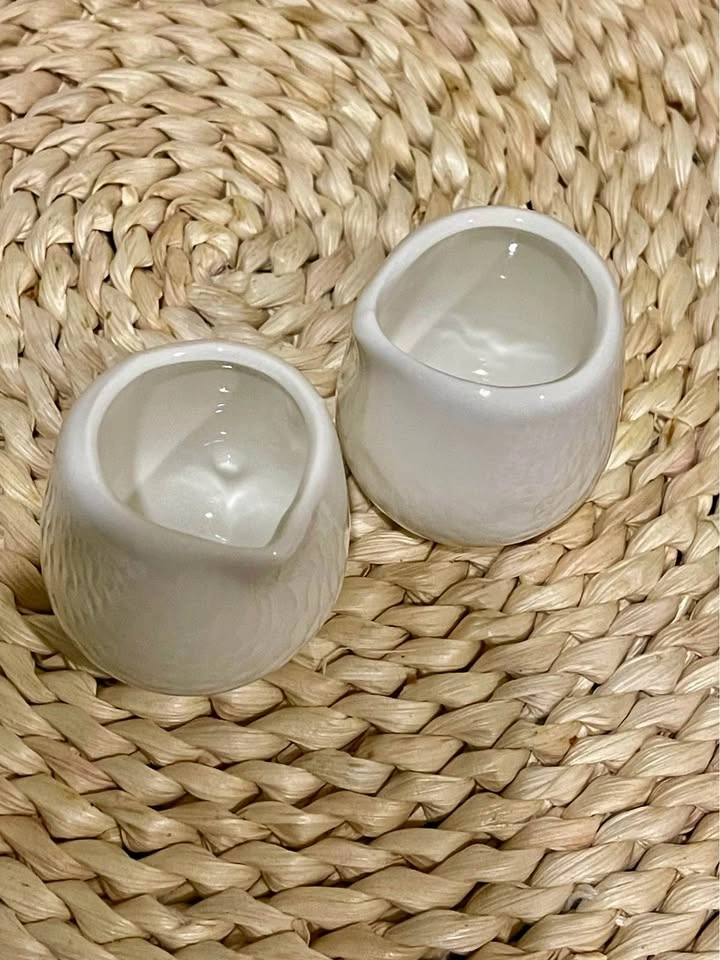 White Ceramic Mini Creamer Pitchers $1 each set of 12 - photo 2