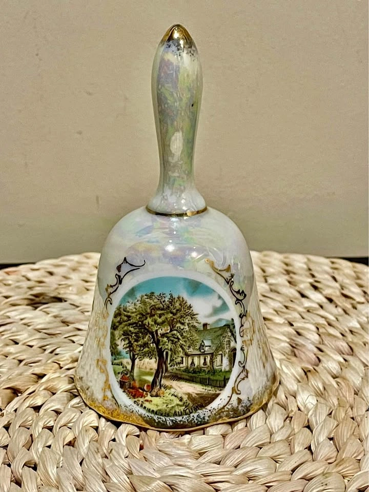 N.C. Cameron & Sons Porcelain Iridescent Currier & Ives Bell