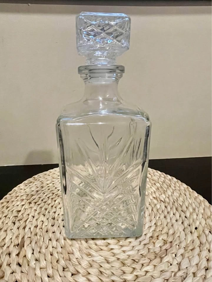 Vintage Bormioli Rocco Cut Glass Whiskey Decanter Italy - photo 2