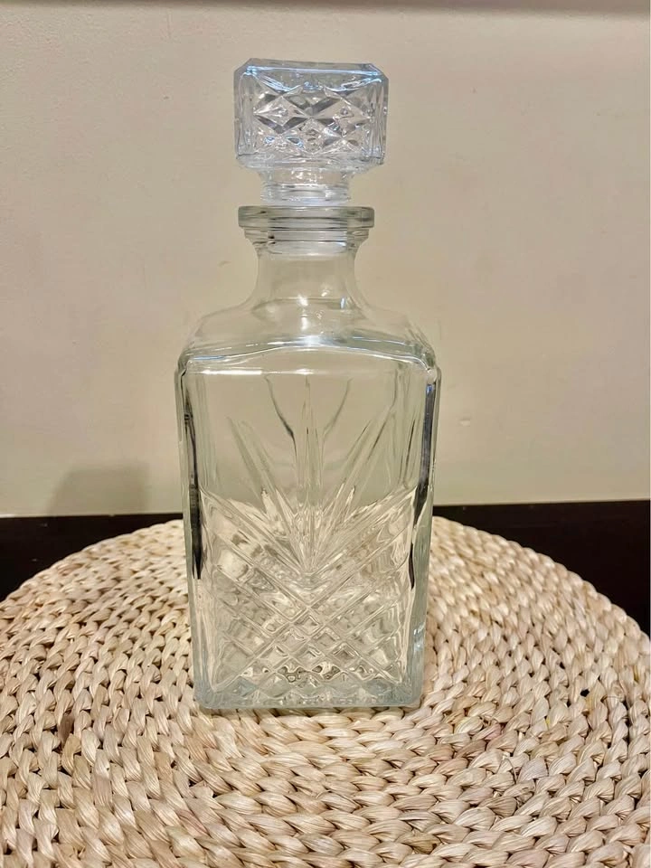Vintage Bormioli Rocco Cut Glass Whiskey Decanter Italy - photo 4