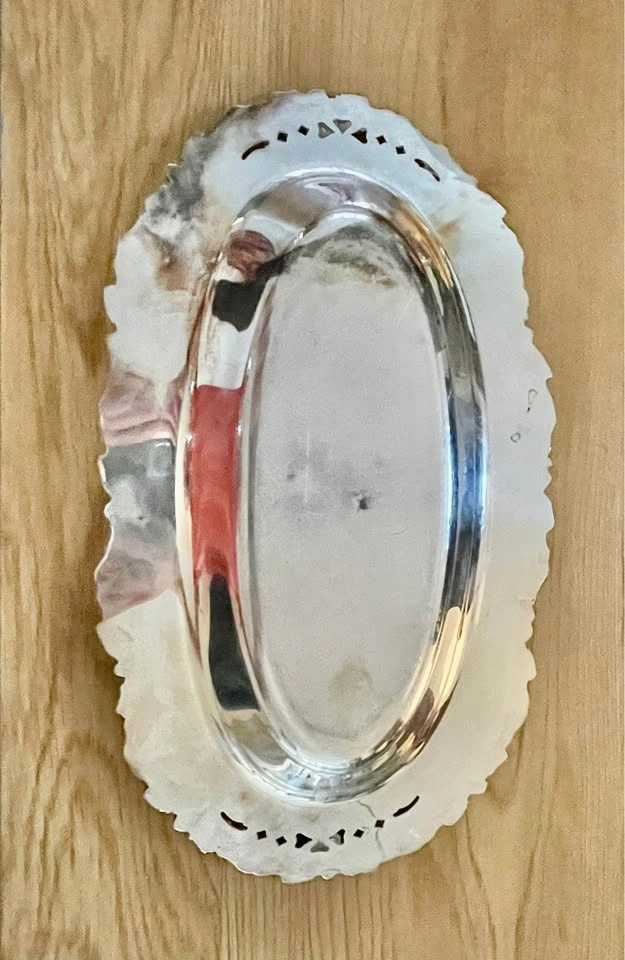 Silver Plated Oval Grape Vine Serving Dish Dingwall - photo 2