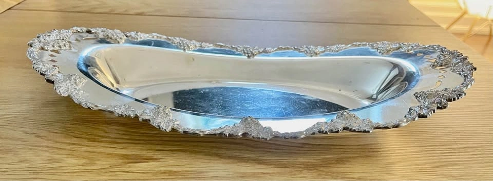 Silver Plated Oval Grape Vine Serving Dish Dingwall - photo 4