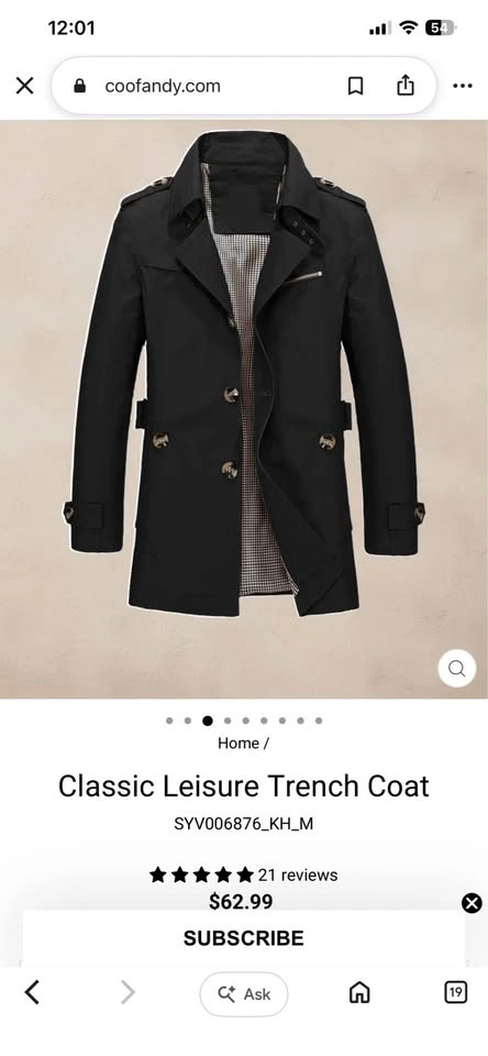 New COOFANDY Trench Coat size L Women’s - photo 2
