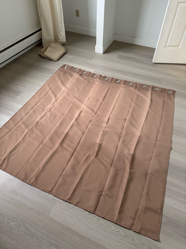 Roses Beige Curtains - 2 Piece