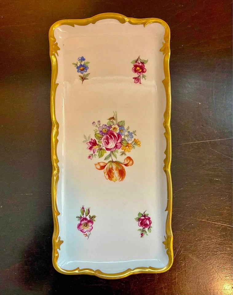 Reichenbach Fine China Floral Tray - Made in GDR
