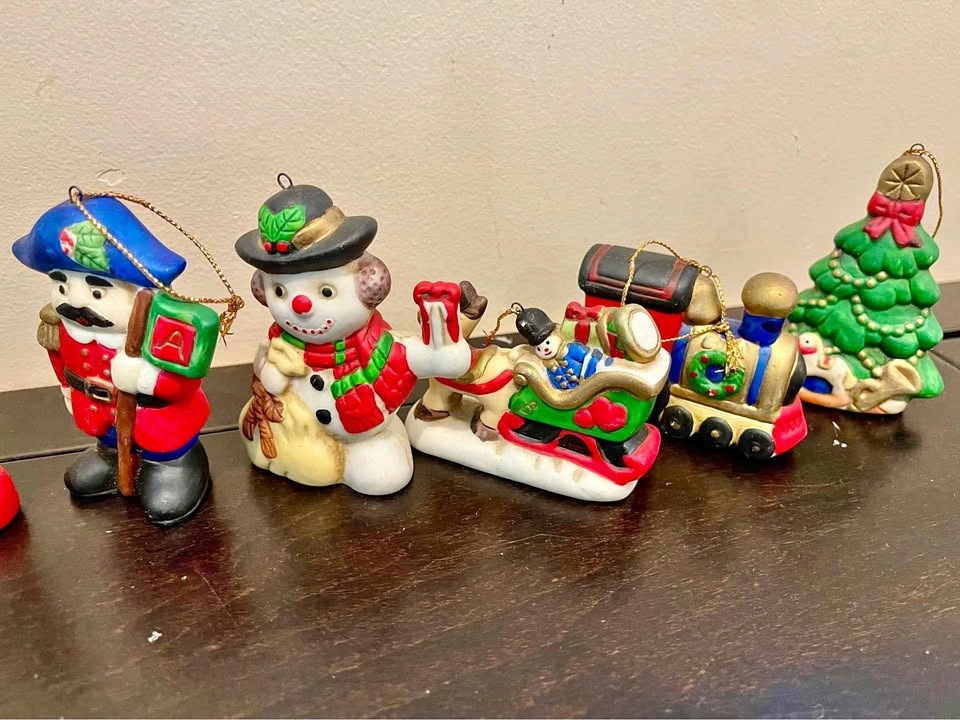Lot of 11 Vintage Ceramic Christmas Ornaments all for $25