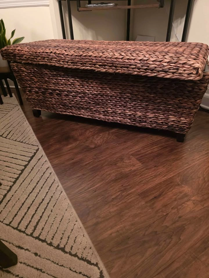 Wicker Storage Bench - photo 2
