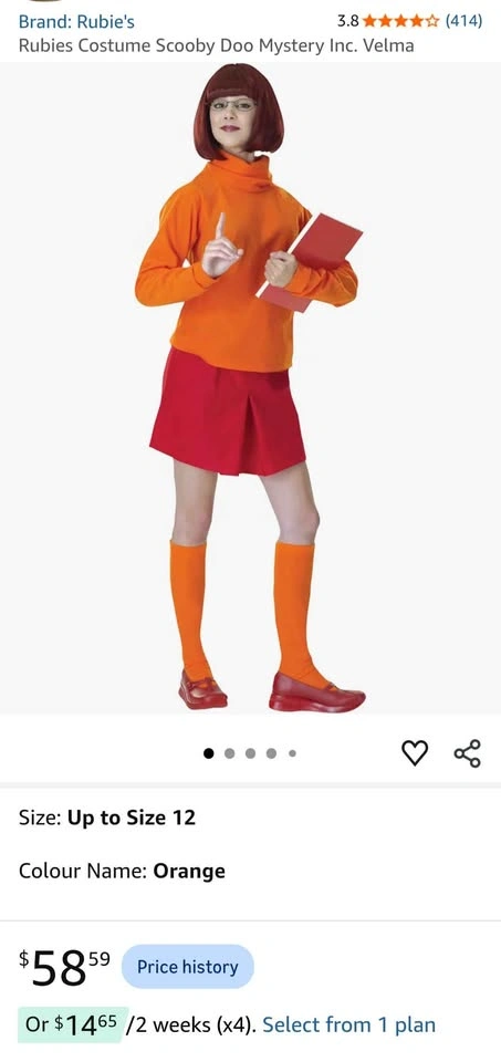 Rubie's Scooby-Doo Velma Dinkley Adult Halloween Costume - photo 3