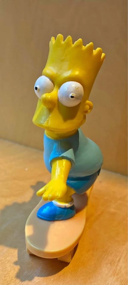 Vintage Bart Simpson Figurine & Badge