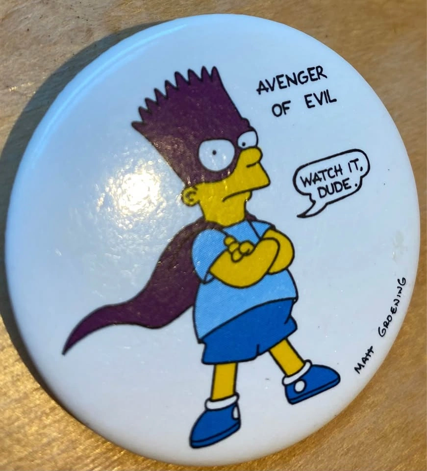 Vintage Bart Simpson Figurine & Badge - photo 5