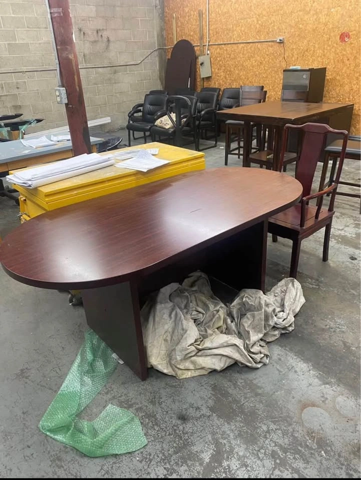 Oval Wood Conference Table – Dark Cherry, Seats 6–8 - photo 2