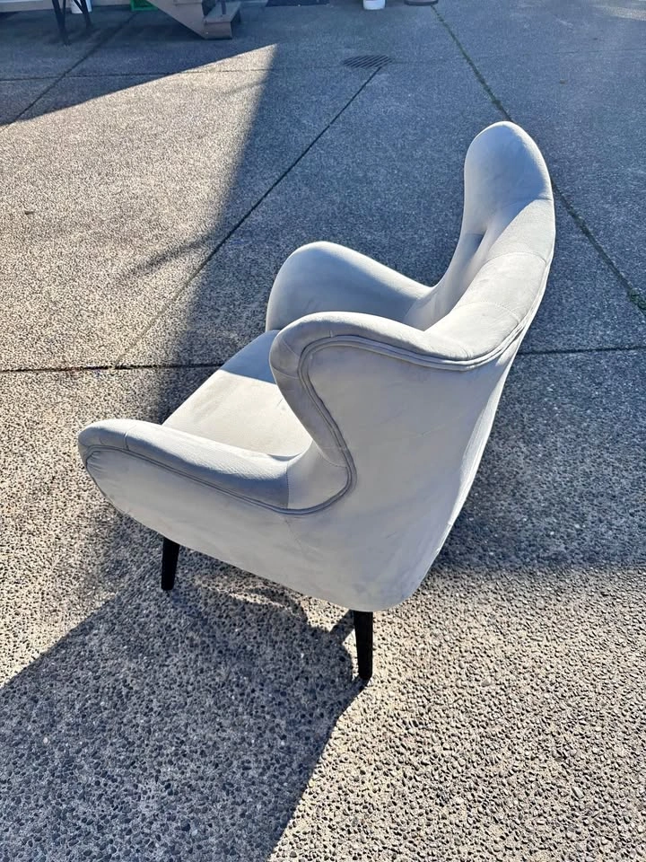 Mid-Century Modern Wingback Armchair