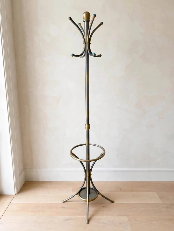 Vintage Iron Decor Set – Floor Lamp, Coat Rack & Vase Stand - photo 2