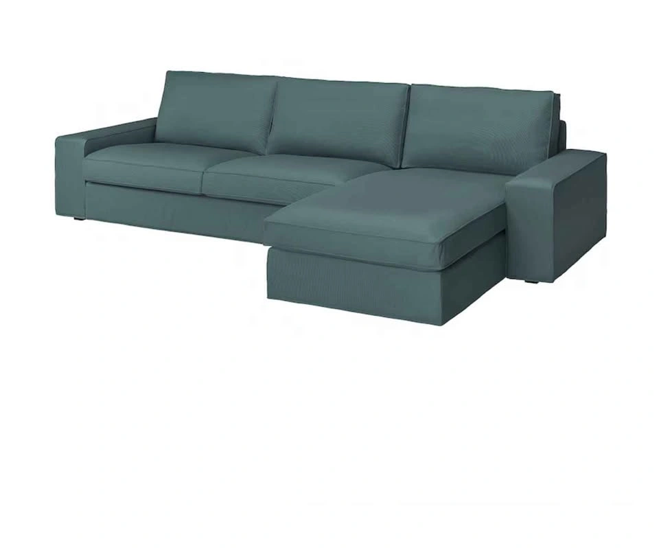 IKEA Sectional Sofa with Chaise and Glass Coffee Table - photo 3