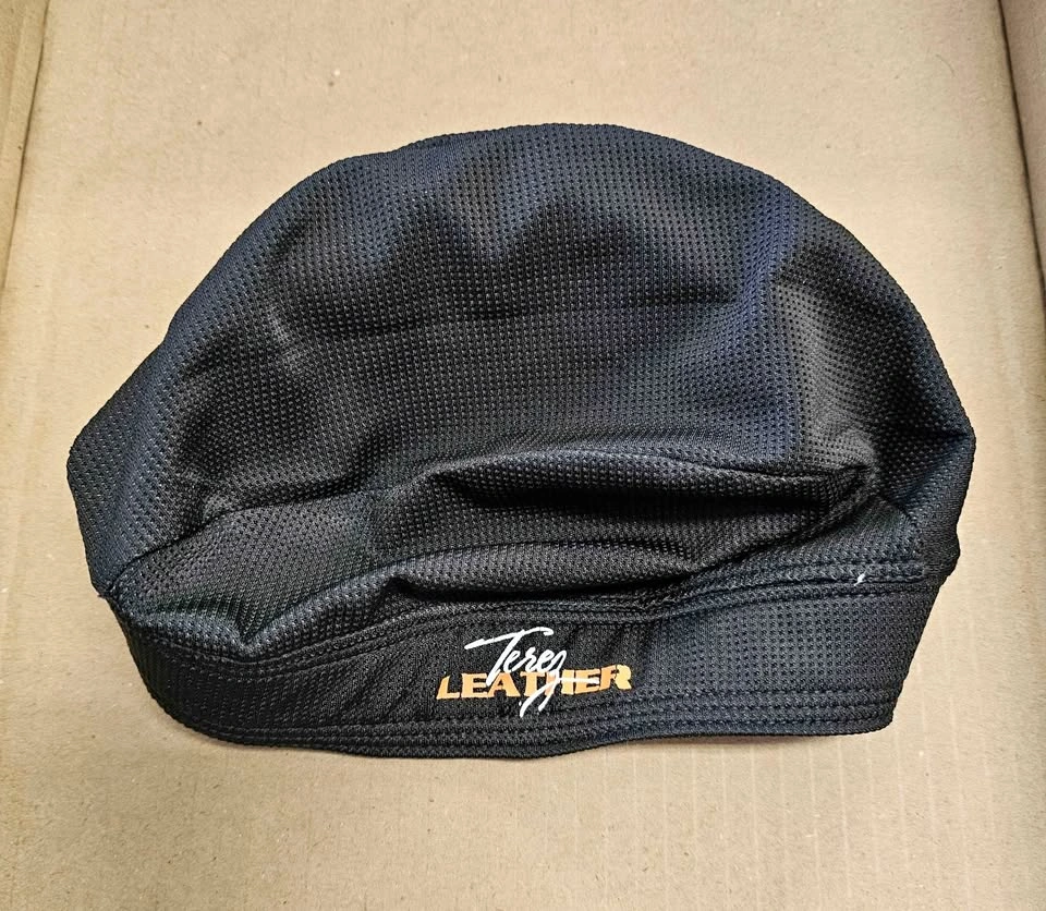 Terez Leather Black Breathable Mesh Helmet Liner Beanie