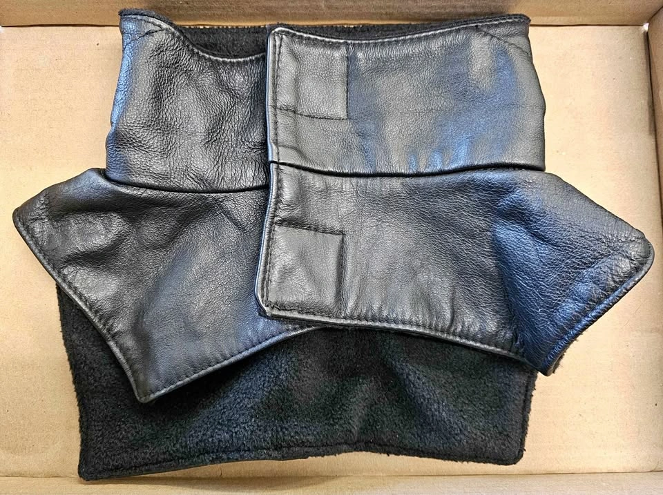 On The Fringe Leathers Handmade Leather & Fleece Neck Warmer