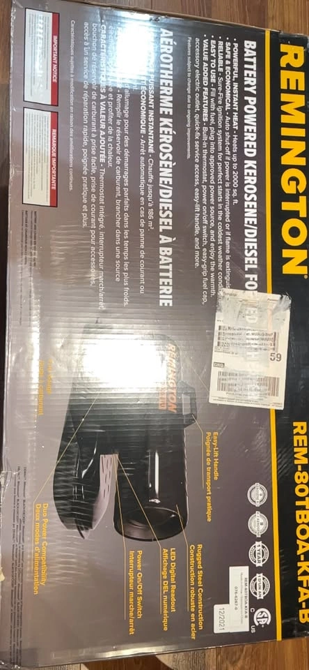 Remington REM-80TBOA-KFA-B Heater - photo 2