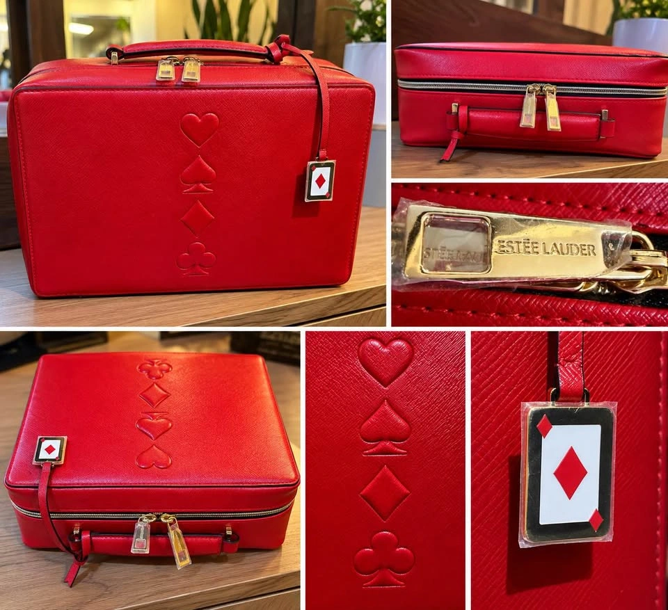 Vintage Estée Lauder Red Makeup Vanity Case – Unique Design - photo 2
