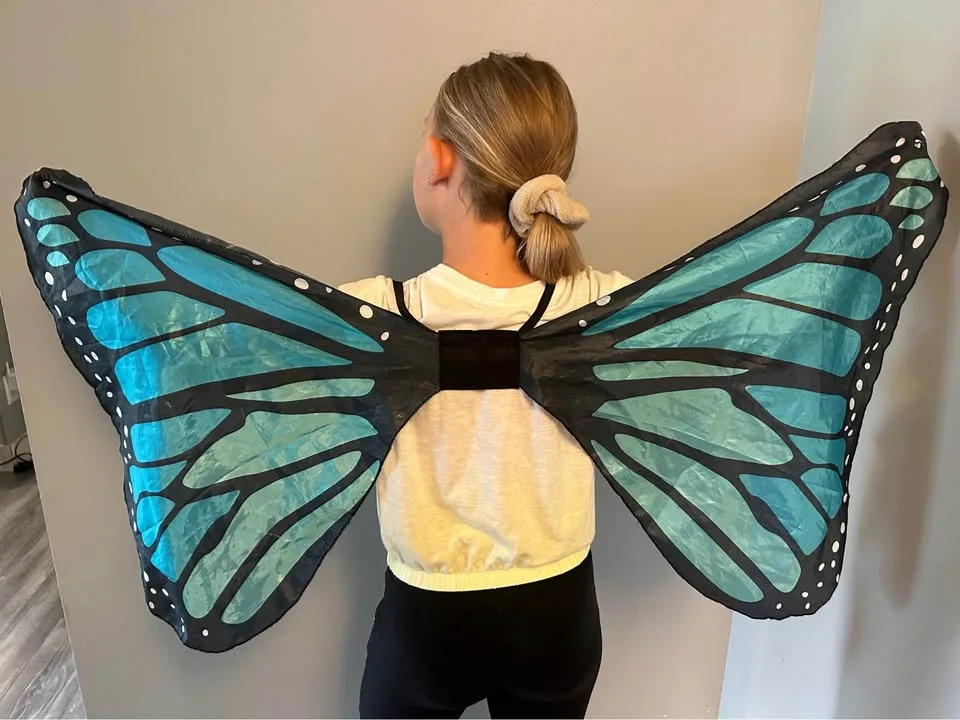 Turquoise Butterfly wings with finger loops image indicator(3)