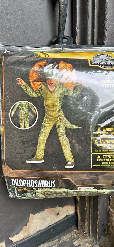 Jurassic World Dilophosaurus Child Dinosaur Costume Size 3T-4T
