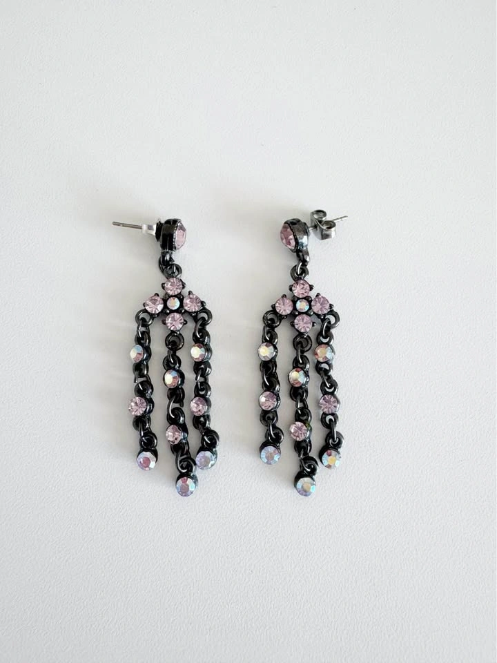 Fushcia Chandelier Drop Earrings - photo 2