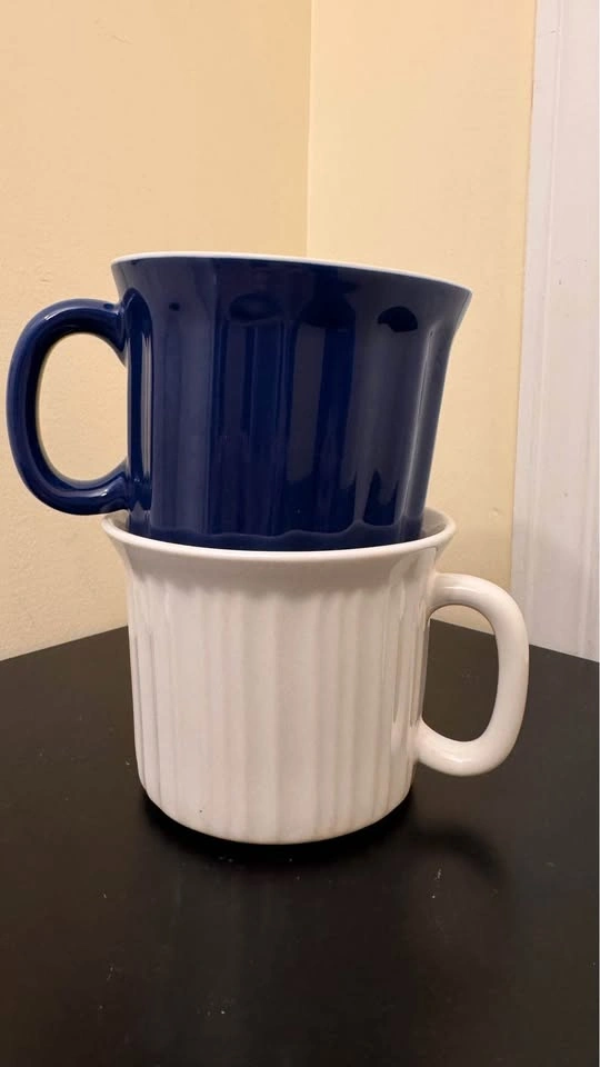 2 Large Oven-Safe Ceramic Baking Mugs – CorningWare + Blue - photo 2