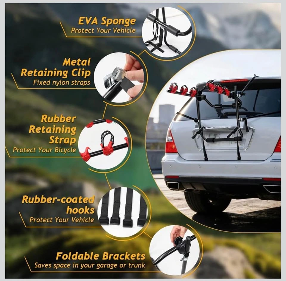 3-Bike Folding Trunk Bike Rack - photo 3