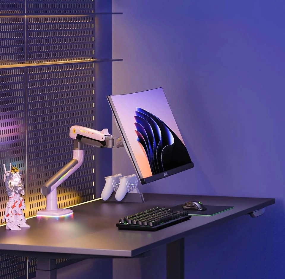 NB Pink RGB Heavy Duty Single Monitor Arm - photo 5
