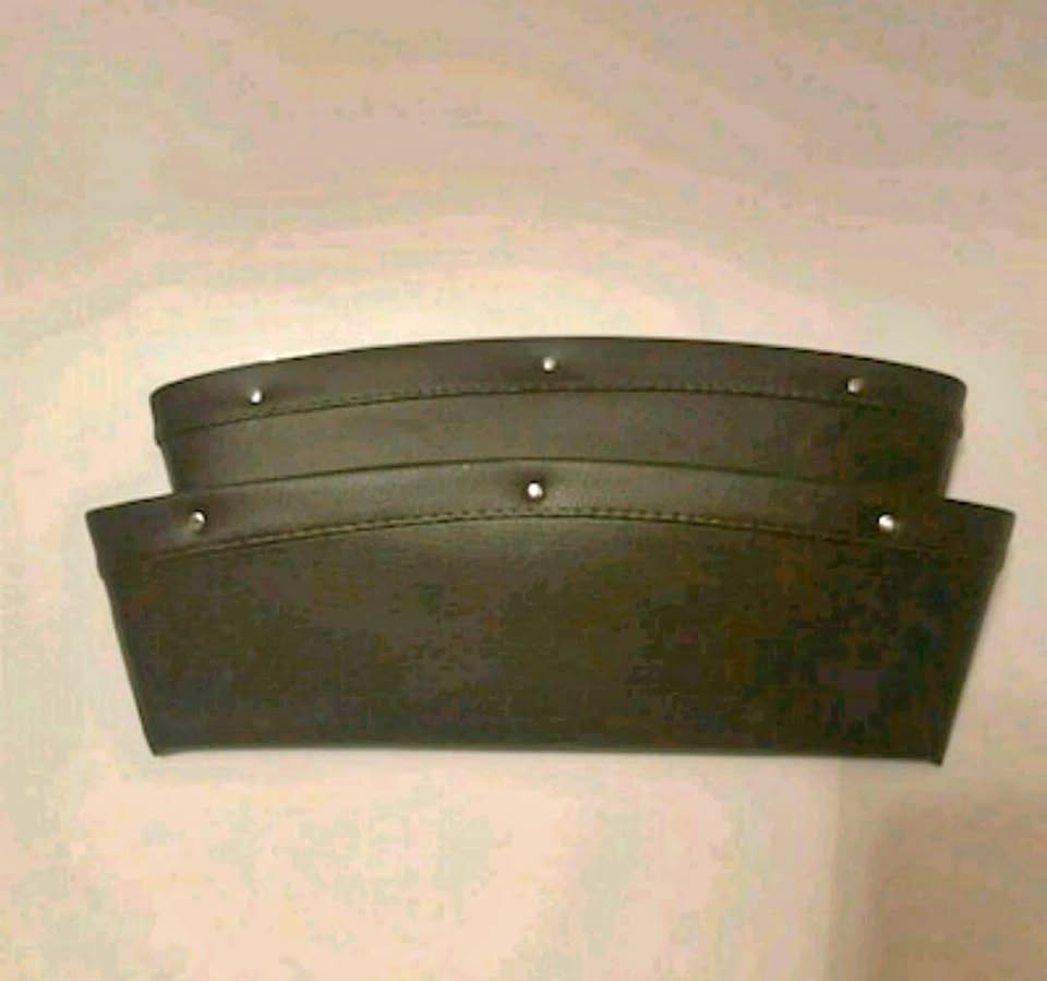 Black leather seat catcher (2 piece)