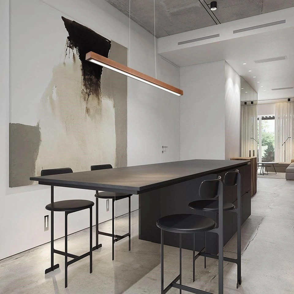 Modern Linear Wood LED Pendant Light - photo 3