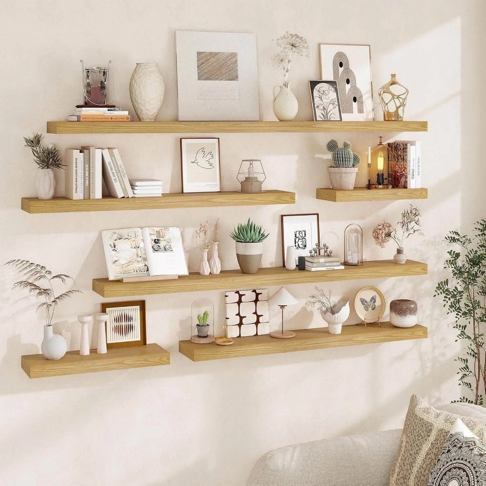 Floating Wood Wall Shelf with Invisible Bracket - photo 2