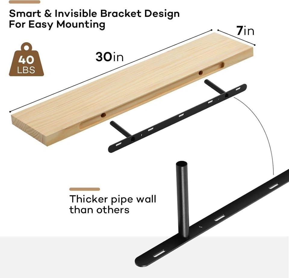 SenlanM Solid Wood Floating Shelves - photo 3
