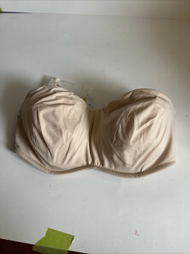 Delemira Beige Strapless Bra 34D Underwire Minimizer New with Ta